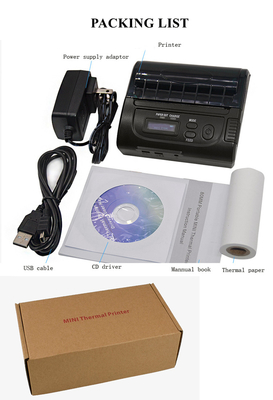Impresora portátil Wireless For Android del recibo la termal de la pulgada 80m m de Bluetooth 3